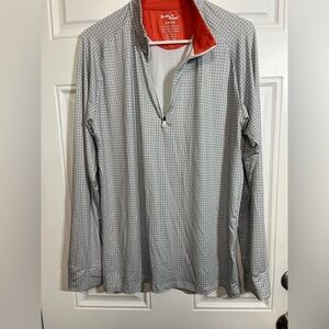 Birdie Bound Orange 1/4 zip Polo Shirt